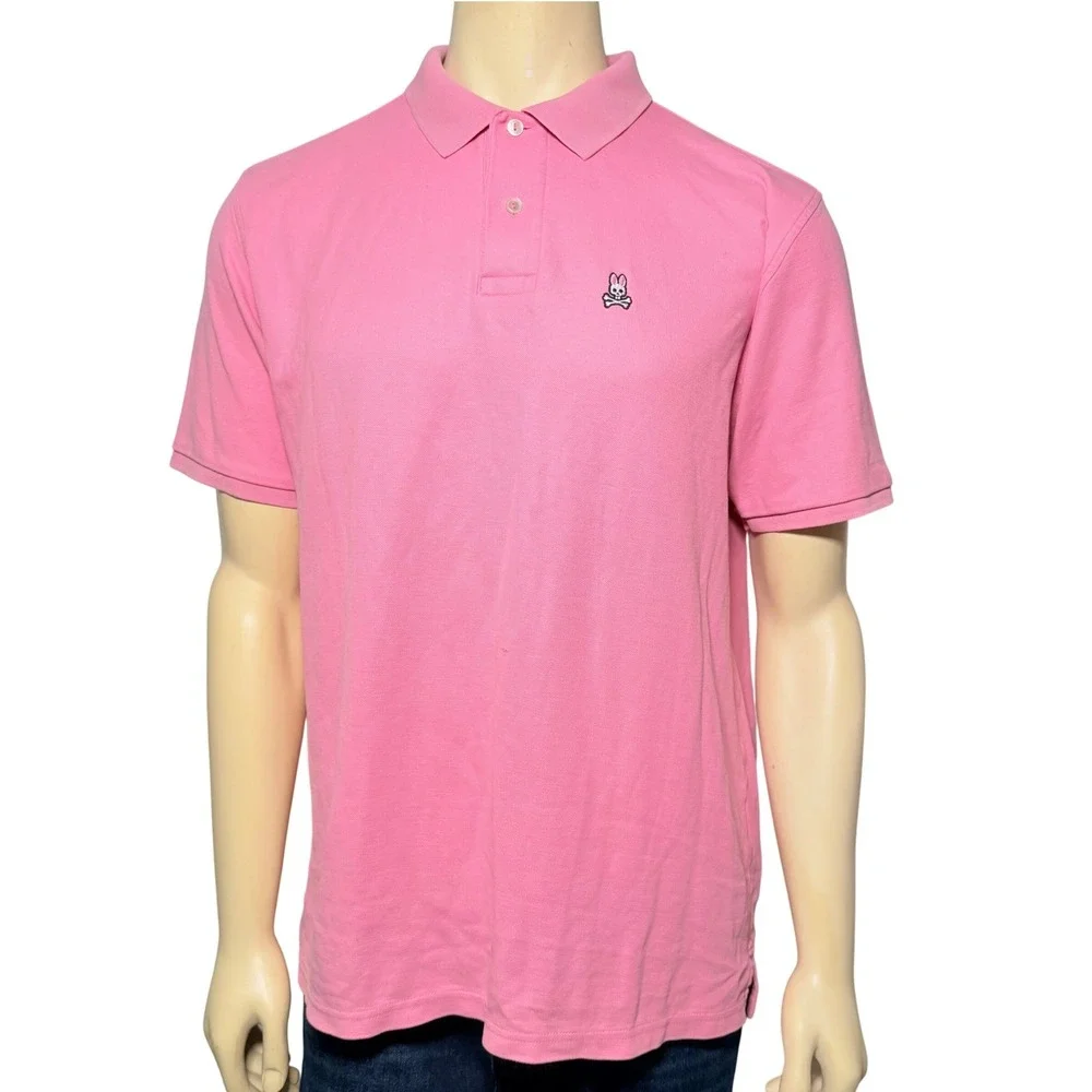 Psycho Bunny Polo Shirt Mens 7 XXL Pink Good Pima Cotton Short Sleeve Logo